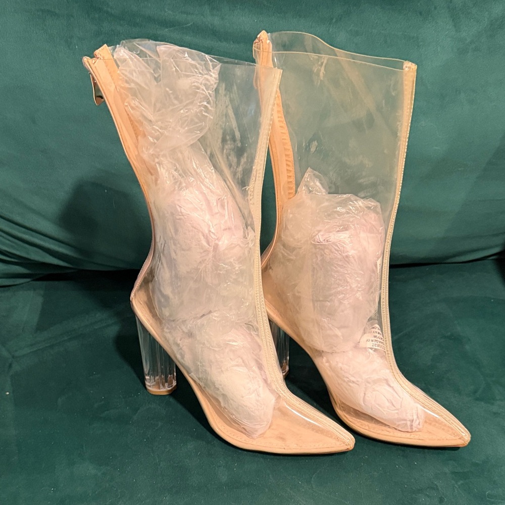 Public Desire Transparent High Heel Boots